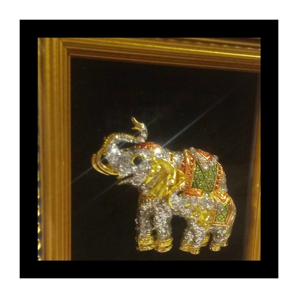 Elephant picture shadow box imported from India 3d